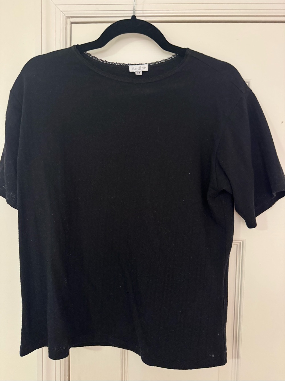 Andie Black Short-Sleeve Crewneck Tee - Women